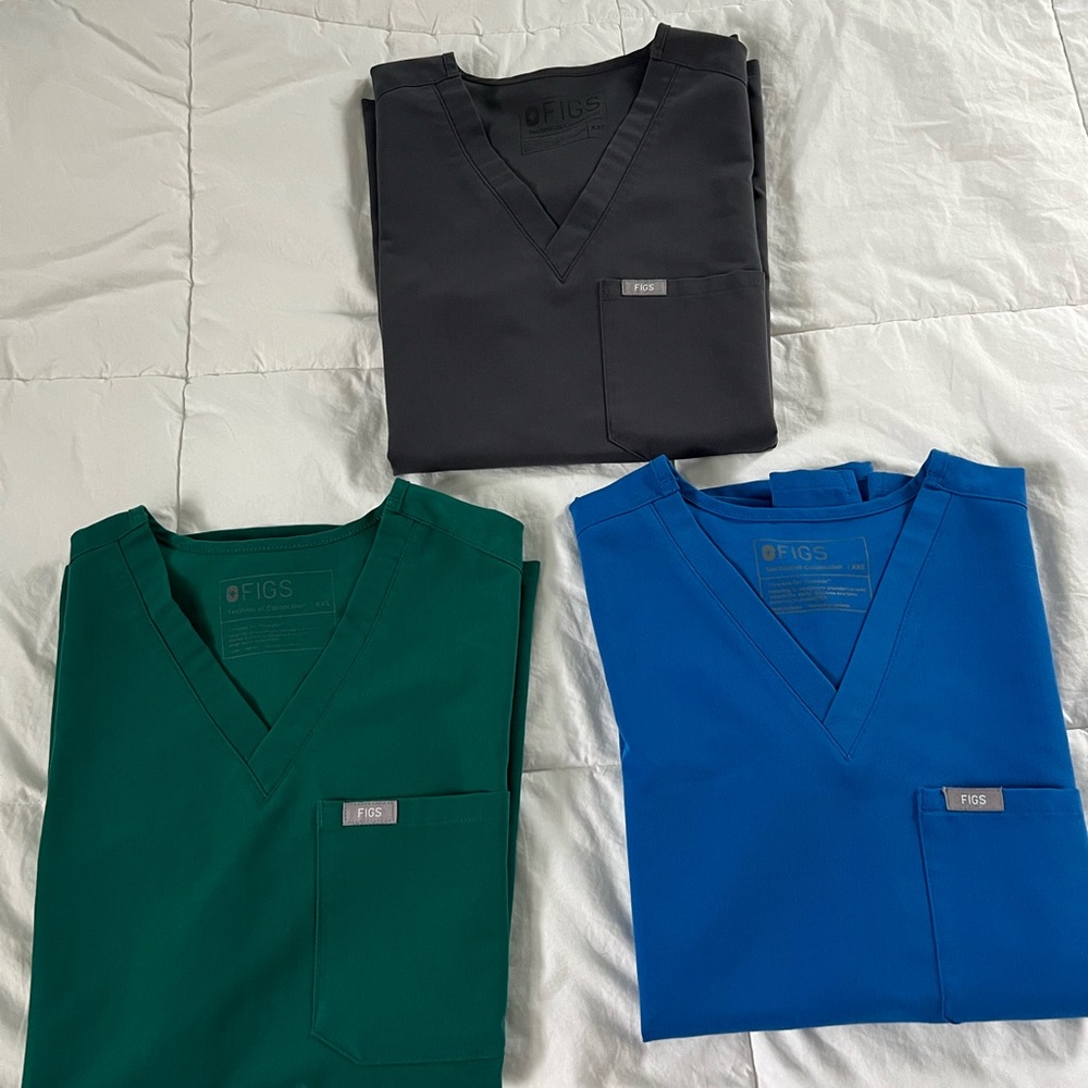 Lot of 3 FIGS Scrub Tops